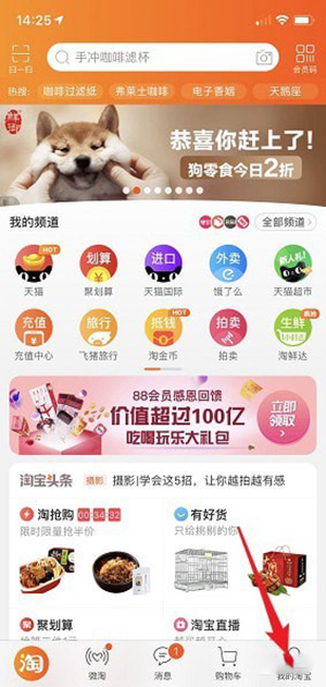 手機淘寶查看我的雙11戰績的具體操作步驟