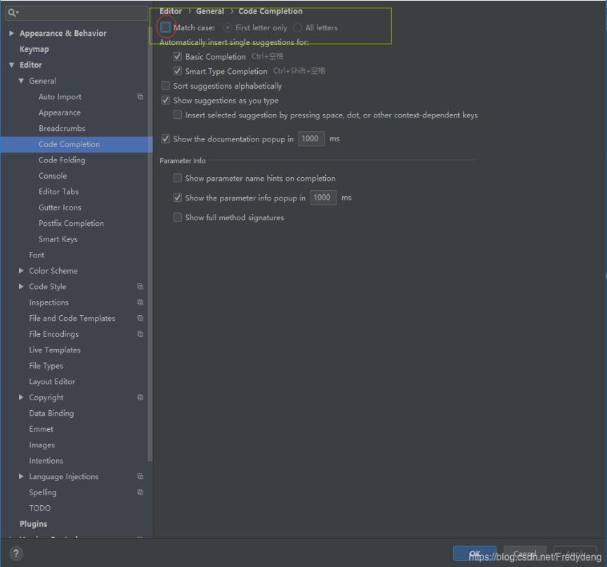 android studio3.3.1代碼提示忽略大小寫的設置