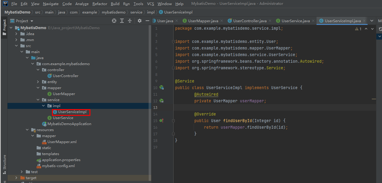 SpringBoot MyBatis簡單快速入門例子