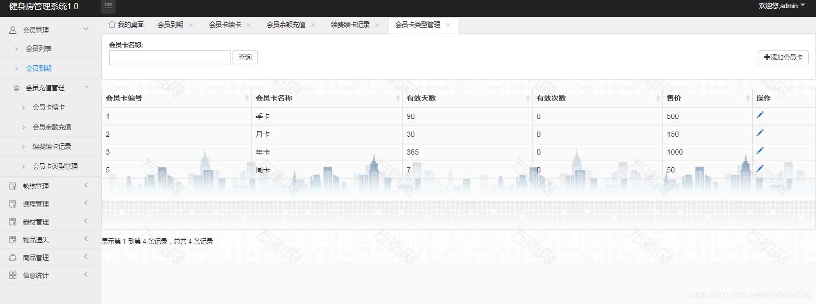 使用Springboot實現健身房管理系統