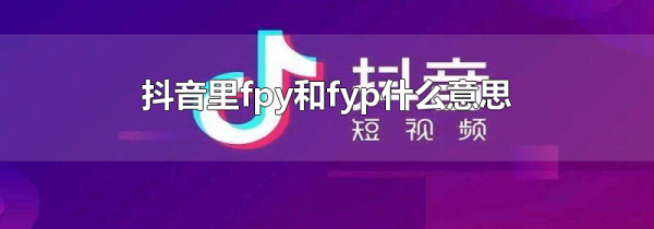 抖音里fpy和fyp什么意思