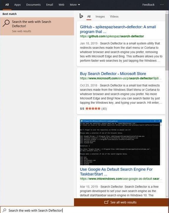 微軟Win10搜索Web內容強制使用Edge和Bing