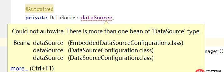 java - 就配置了一個(gè)數(shù)據(jù)源，為什么提示 there is more than one bean of "DataSource" type