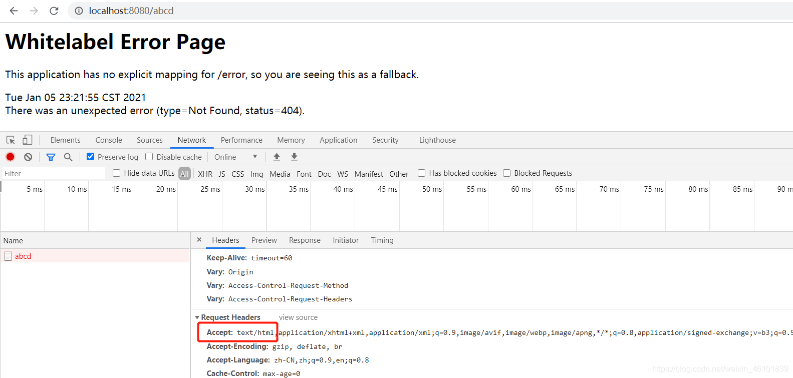 Springboot實現自定義錯誤頁面的方法(錯誤處理機制)
