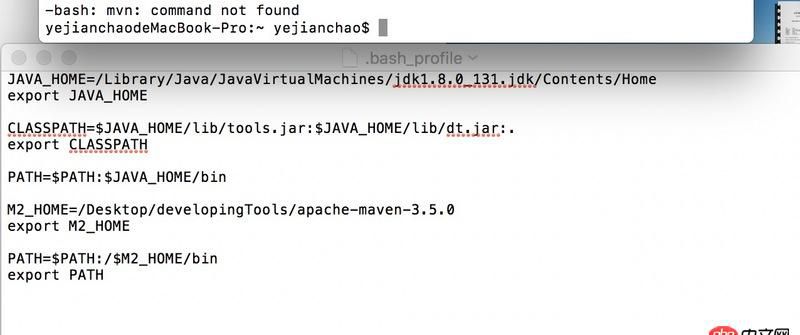 java - macbook安裝maven失敗，-bash: mvn: command not found