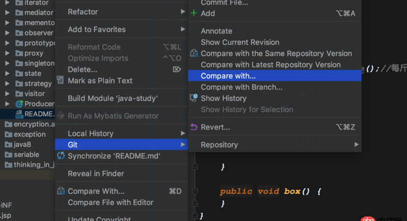 java - idea如何顯示git遠程與本地的更改對比？