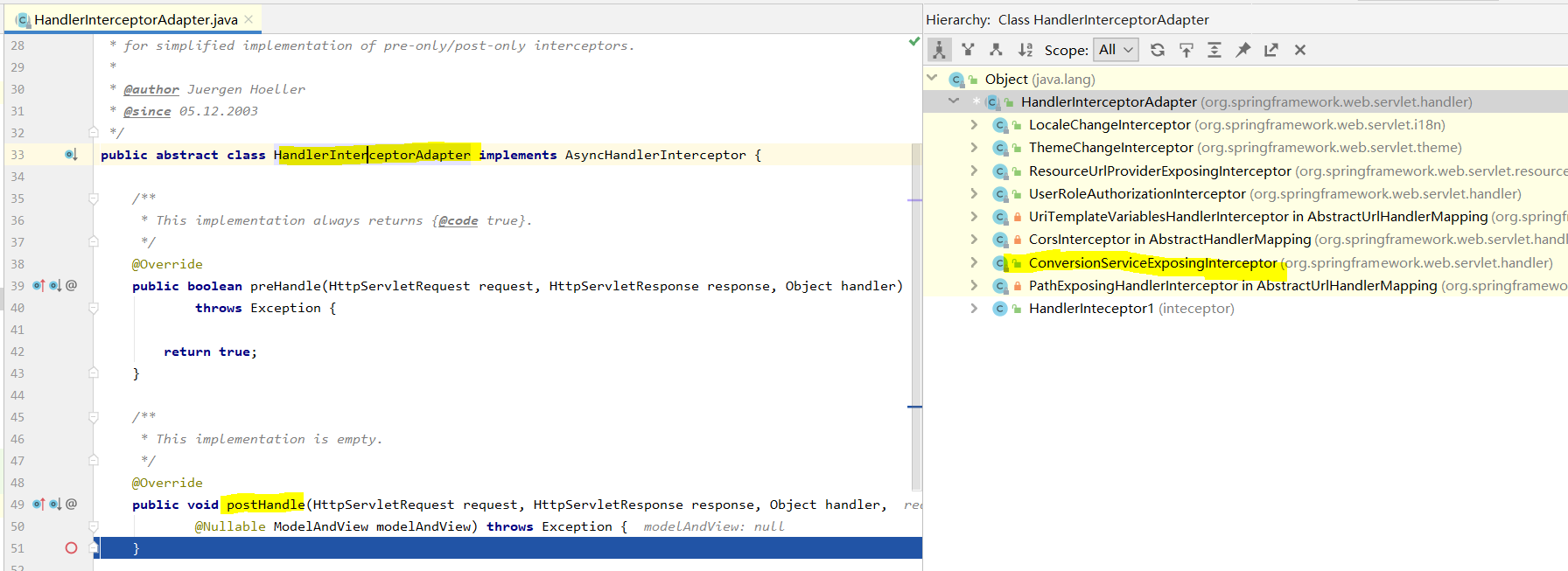 Spring HandlerInterceptor實現原理代碼解析