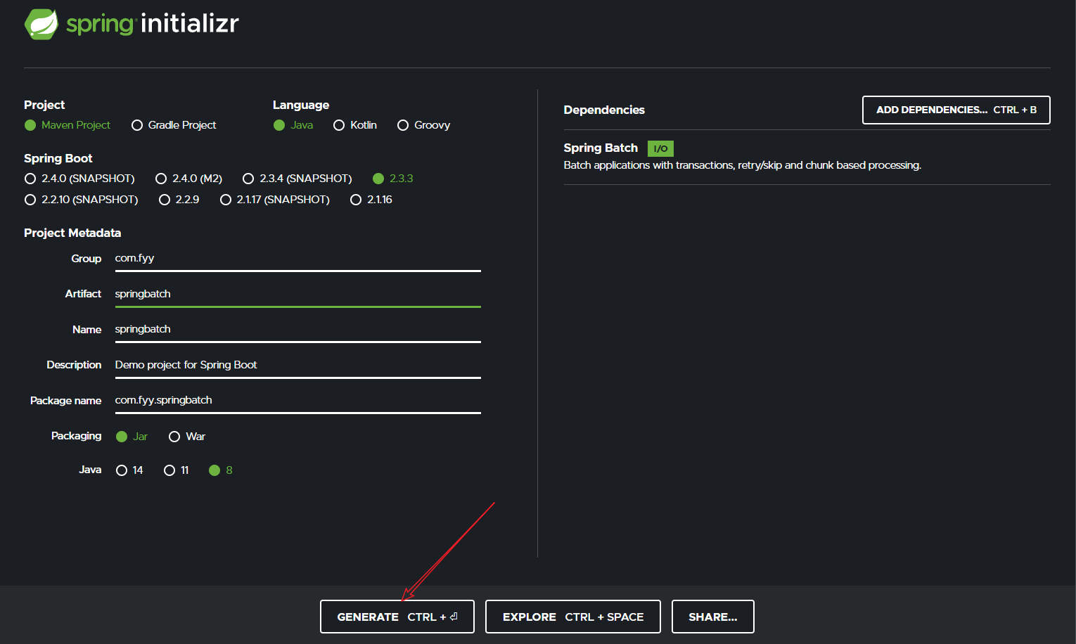 手把手教你搭建第一個Spring Batch項目的步驟