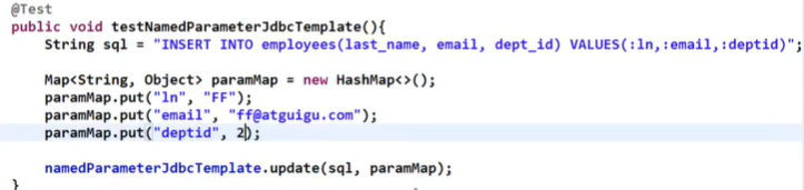Spring jdbc具名參數使用方法詳解