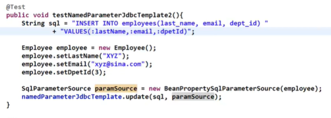 Spring jdbc具名參數使用方法詳解