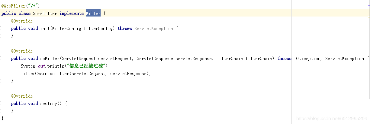 Spring Boot使用Servlet及Filter過程詳解