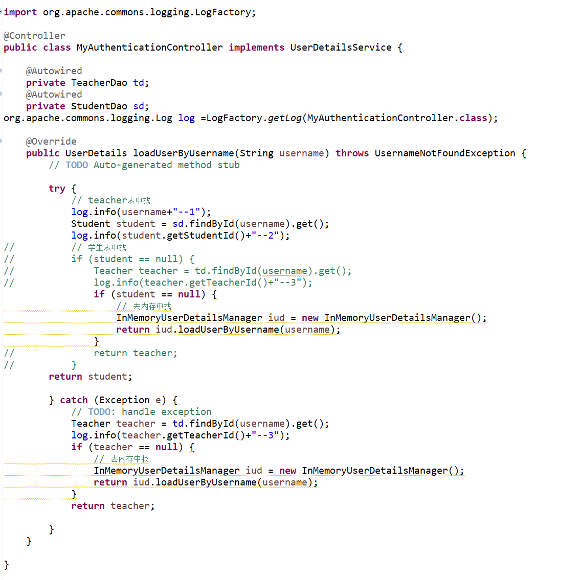 Spring security認(rèn)證兩類用戶代碼實(shí)例