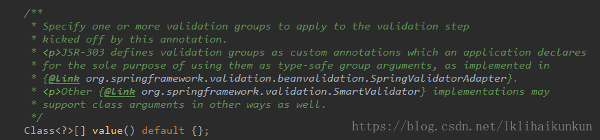 spring @Validated 注解開發中使用group分組校驗的實現