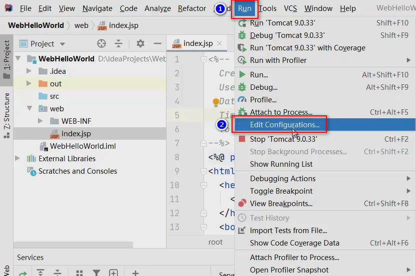 使用IDEA開發配置Java Web的初始化過程