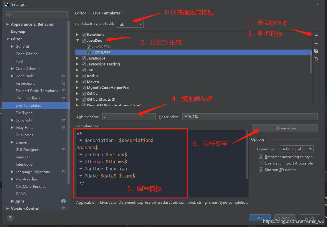 intellij idea設置統一JavaDoc模板的方法詳解