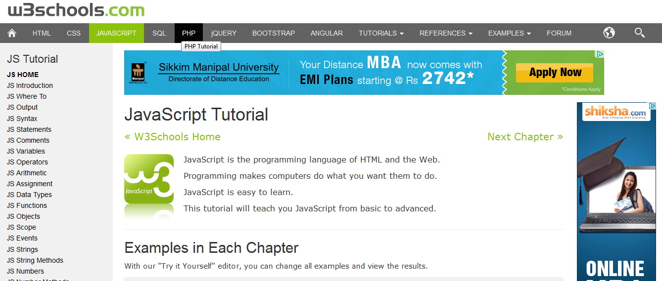 十大免費教程資源幫助新手快速學習JavaScript