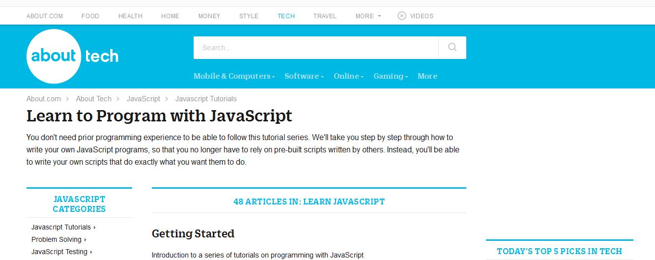 十大免費教程資源幫助新手快速學習JavaScript