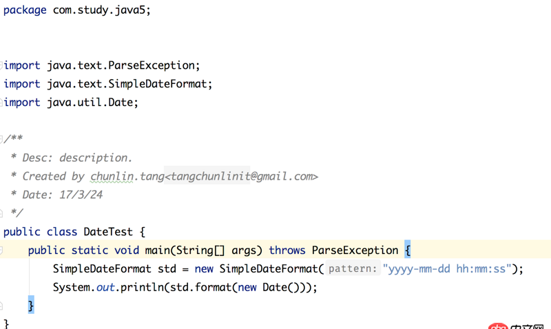 java - 新手求教,當前時間問題?