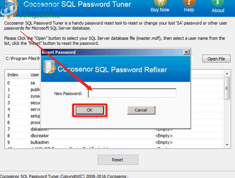 Cocosenor SQL Password Tuner重置SQL密碼的方法