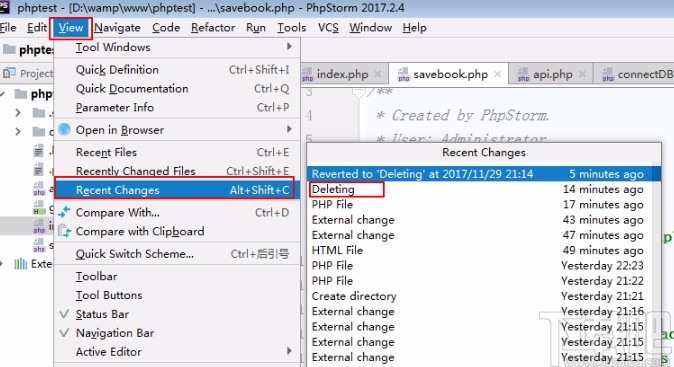 phpstorm恢復(fù)刪除文件的方法