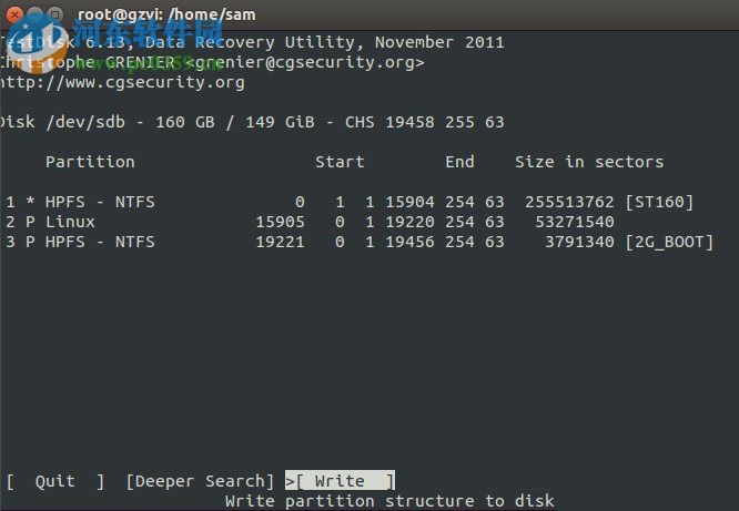 Linux分區表恢復的方法