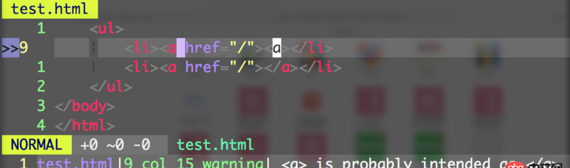 css - 如何使用vim快速檢出html的錯誤