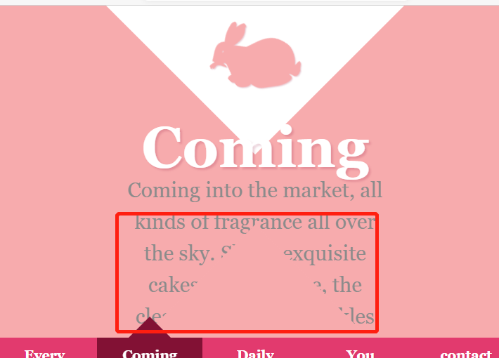 下一個頁面的三角在上面一個頁面會出現，在縮放的時候會遮住文字。