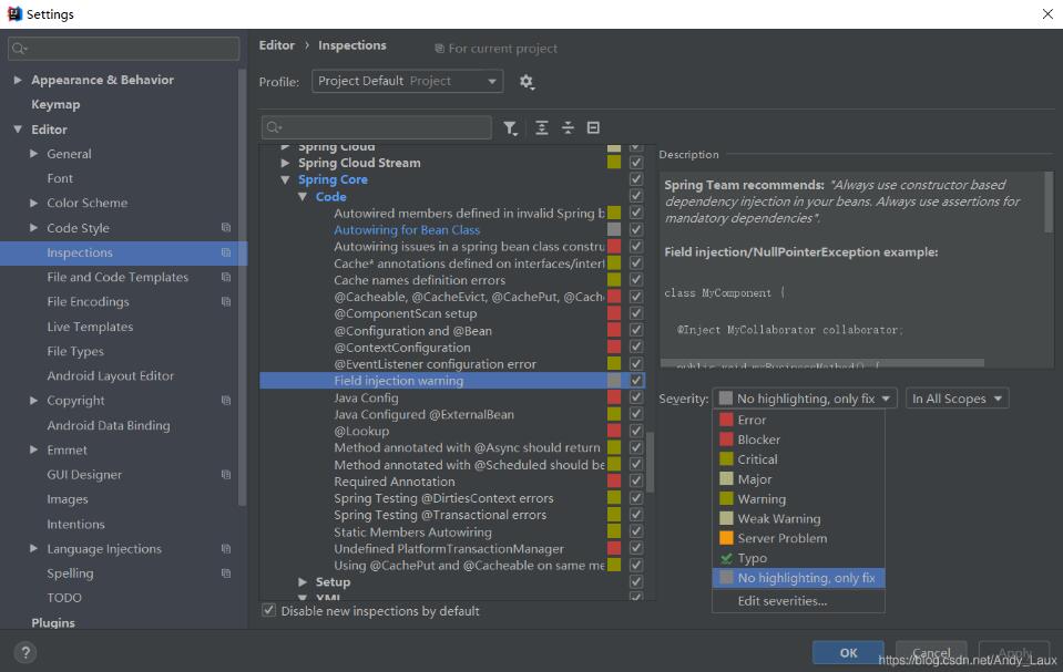 快速解決idea @Autowired報紅線問題