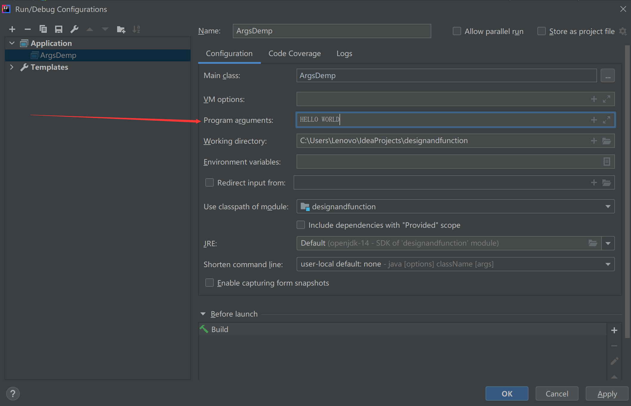 IDEA main主函數如何添加args變量
