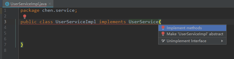 idea實現類快捷生成接口方法示例