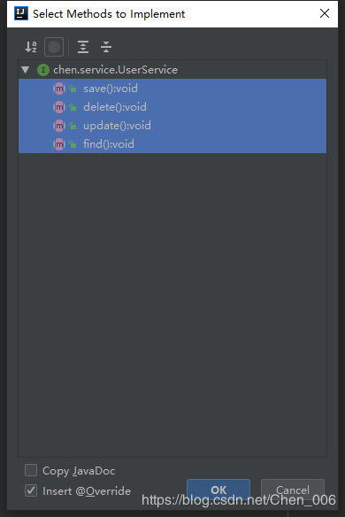 idea實現類快捷生成接口方法示例