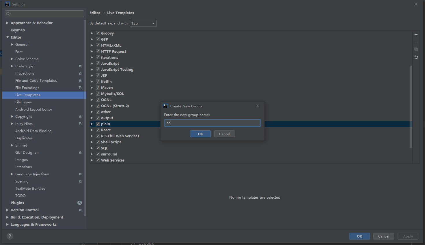 idea 模板編程知識小結