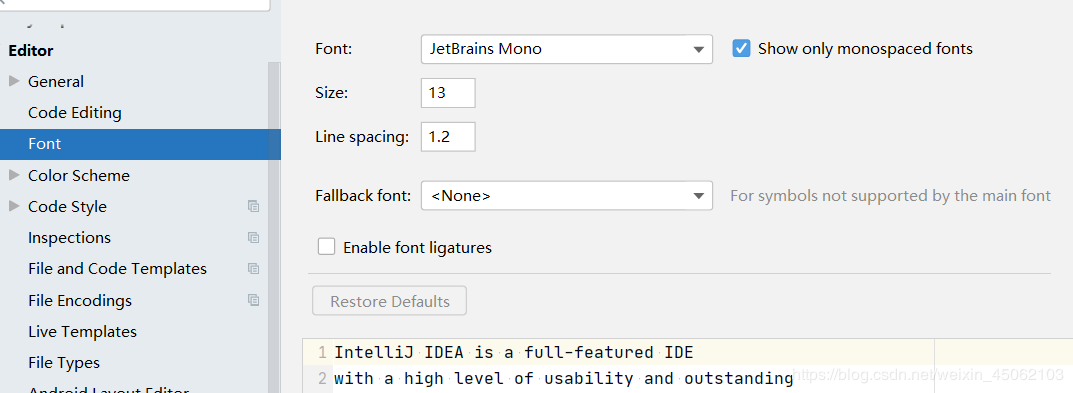 idea2020.1 常用設(shè)置圖文詳解