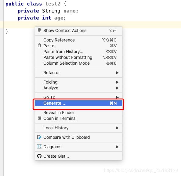 IntelliJ IDEA快速創建getter和setter方法