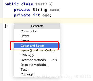 IntelliJ IDEA快速創建getter和setter方法