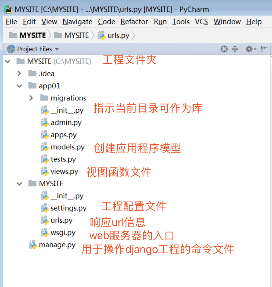 Django項目創建及管理實現流程詳解