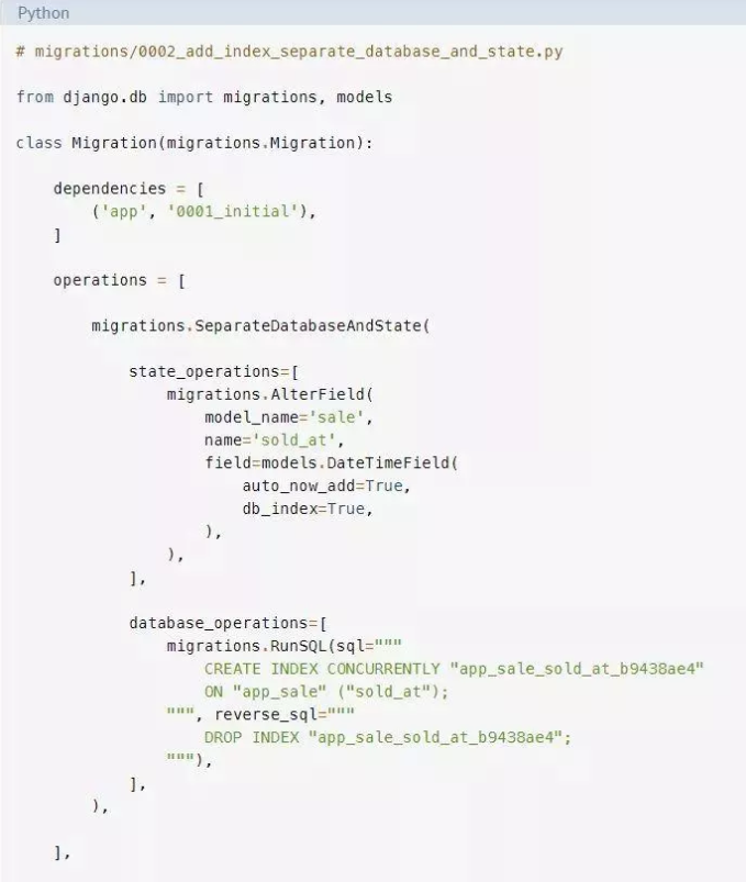 Django如何在不停機的情況下創建索引