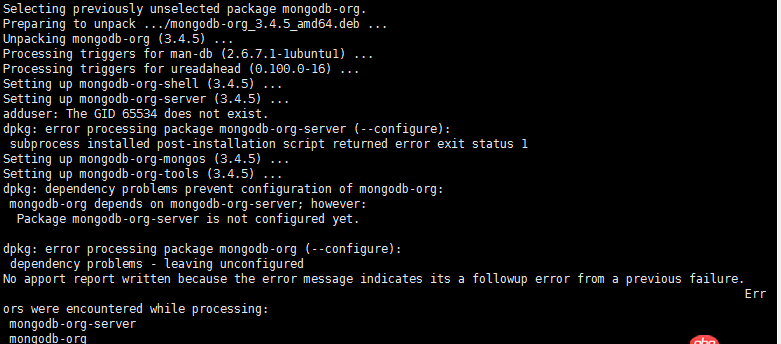 linux - ubuntu14安裝mongodb出錯(cuò)