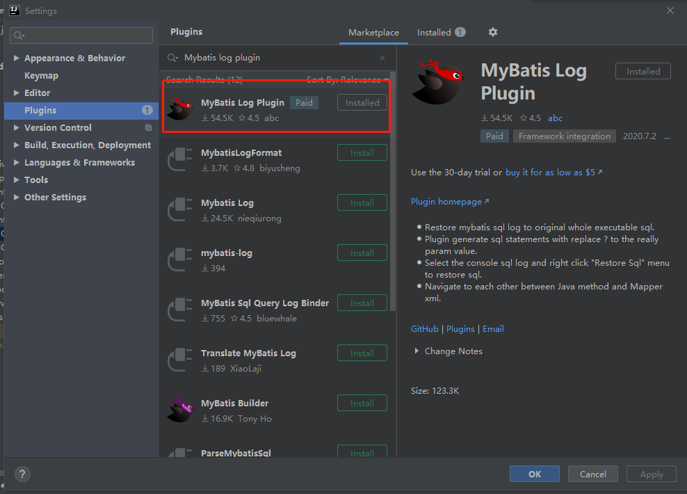 IDEA插件之Mybatis Log plugin 破解及安裝方法