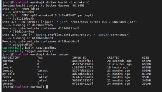 docker 中配置 eureka的方法