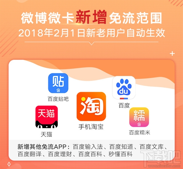 微博微卡新增免流應(yīng)用有哪些？