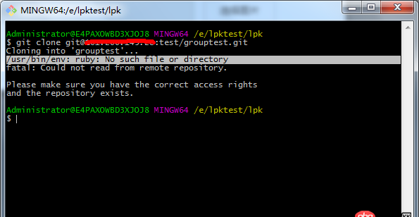 ruby - gitlab托管，git clone 失敗？