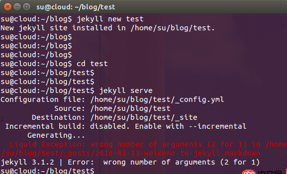 ruby - 用Jekyll創(chuàng)建博客成功，用`jekyll serve`運(yùn)行時(shí)報(bào)錯(cuò)。