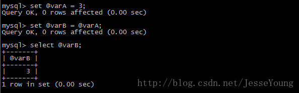 mysql用戶變量與set語句示例詳解