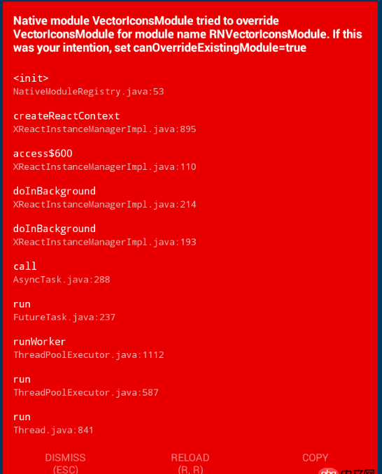 android - react-native報Starting: Intent { cmp=com.elm/.MainActivity }