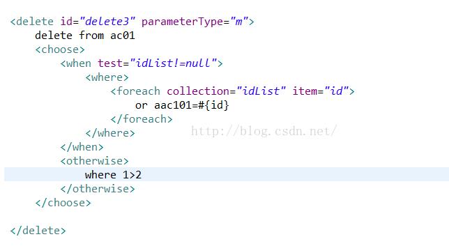 解決myBatis中刪除條件的拼接問題