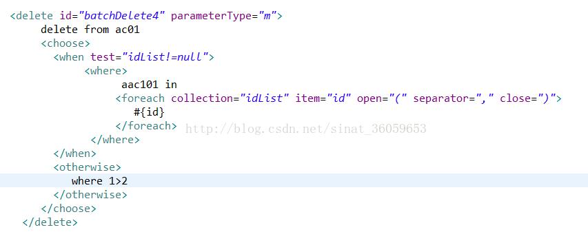 解決myBatis中刪除條件的拼接問題