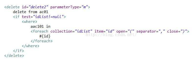 解決myBatis中刪除條件的拼接問題