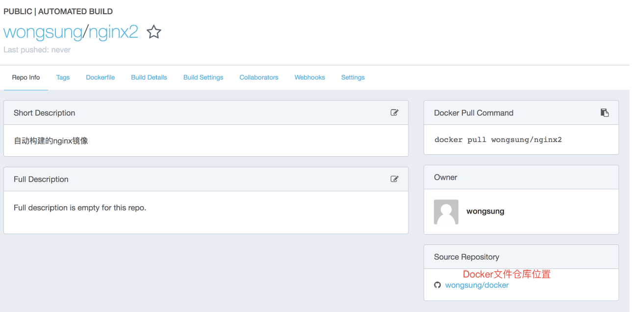 Docker自動化構建Automated Build實現過程圖解