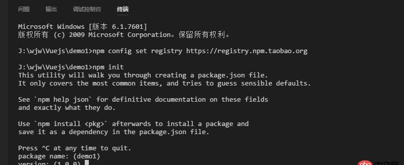 node.js - npm init無法一直回車。到version就卡主不動了